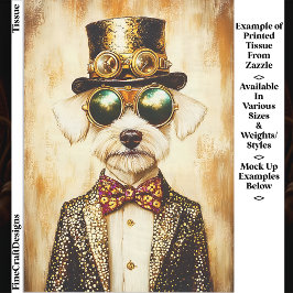 Papel De Seda Quirky Regal Steampunk Dog Portrait EA6 Decoupage