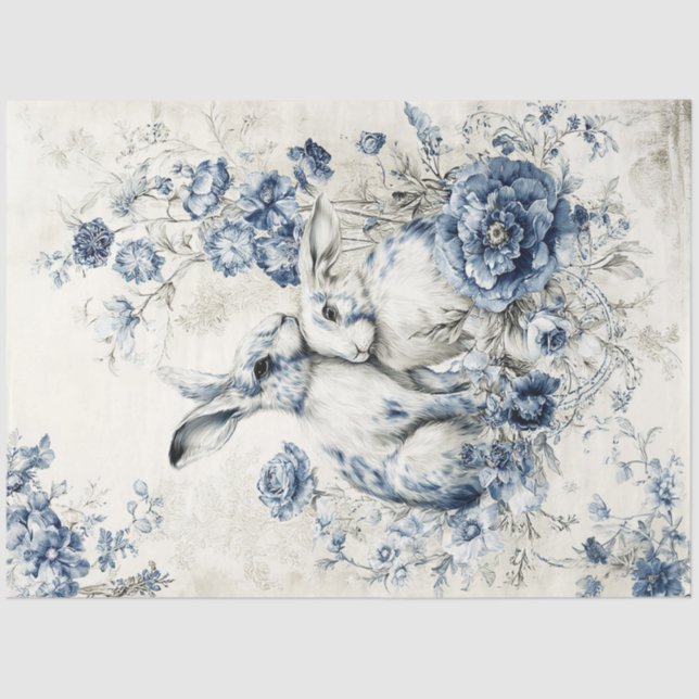 Papel De Seda Rabbit Pair Three Tissue Paper (Frente )