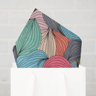 Papel De Seda Rabiscos De Fio Colorido 