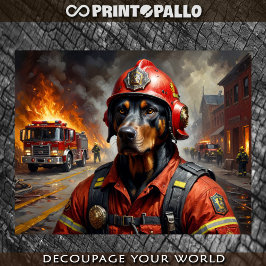 Papel De Seda Raça de cão Doberman como Bombeiro