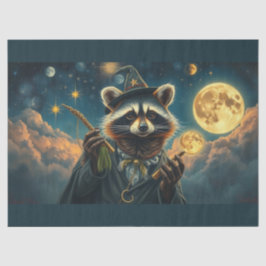 Papel De Seda Raccoon Wizard faz a lua