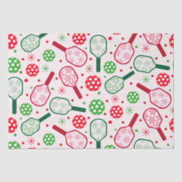 Papel De Seda Racetes de Pickleball Vermelhas e Verdes de Natal 