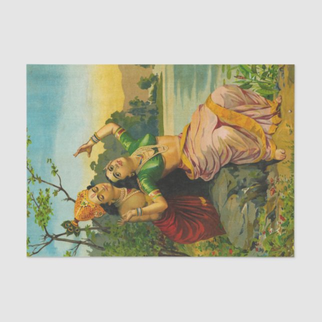 Papel De Seda Radha Bilas por Raja Ravi Varma (Frente )