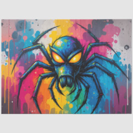 Papel De Seda Radioactive Neon Spider Graffiti Decoupage Paper