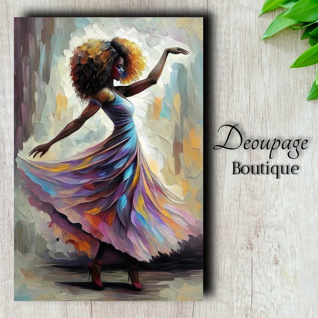 Papel De Seda Rainbow Dance Joyful Spirit em Decoupage em Movime (Rainbow Dance - Joyful Spirit in Motion Decoupage Tissue Paper)