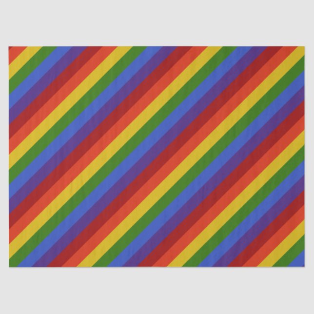 Papel De Seda Rainbow Diagonal Classic Stripes Retro (Frente )