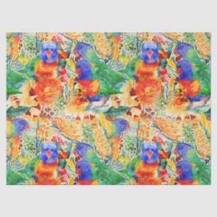 Papel De Seda Rainbow Lorikeet Garden