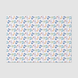 Papel De Seda Rainbow Music Notes Tissue Paper
