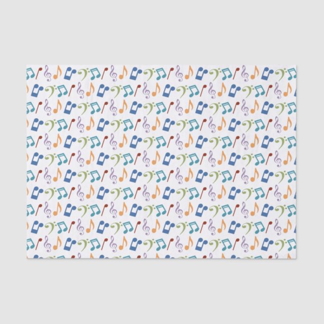 Papel De Seda Rainbow Music Notes Tissue Paper (Frente )