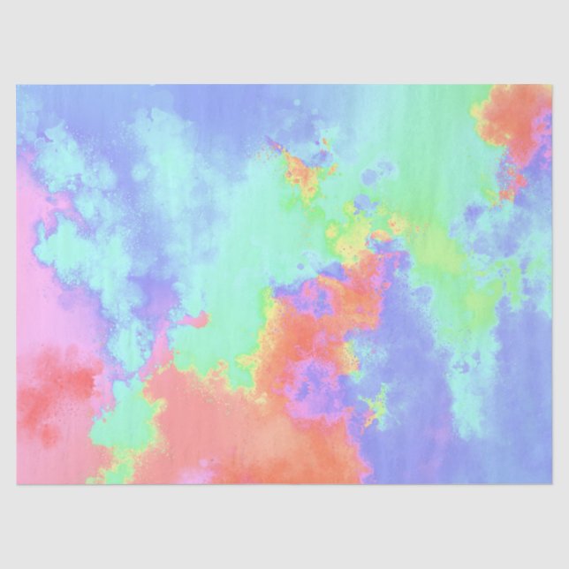 Papel De Seda Rainbow Paint Splatter (Frente )