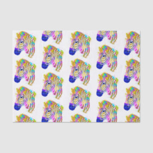 Papel De Seda Rainbow Watercolor Paint Splatter Zebra Graphic
