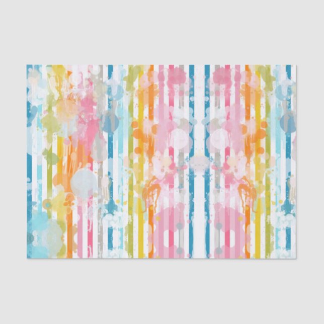 Papel De Seda Rainbow Watercolor Striters e Paint Splatters (Frente )