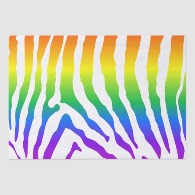 Papel De Seda Rainbow Zebra Pattern (Frente )