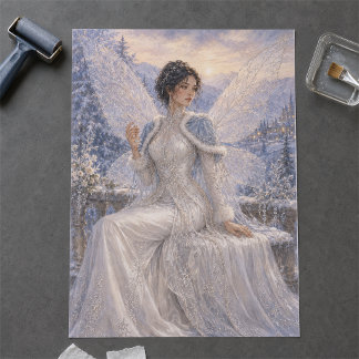 Papel De Seda Rainha da Fada do Inverno em um Reino Encantado Ne