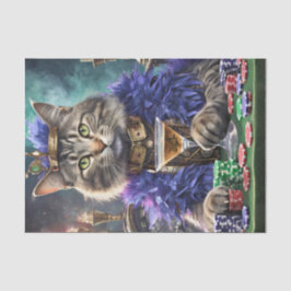 Papel De Seda Rainha da Mesa, Gato jogando cartas