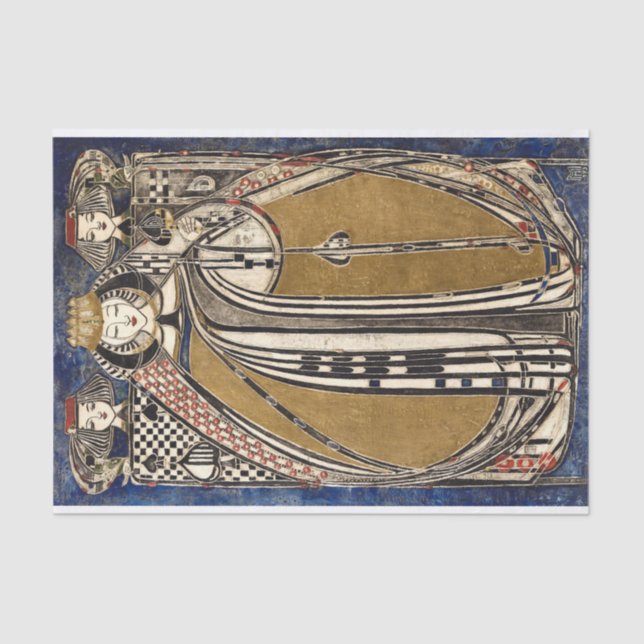 Papel De Seda Rainha das Espadas de Margaret Macdonald Mackintos (Frente )