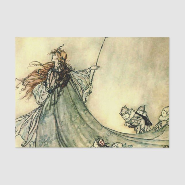 Papel De Seda "Rainha das Fadas" por Arthur Rackham (Frente )