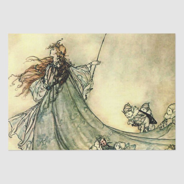Papel De Seda "Rainha das Fadas" por Arthur Rackham (Frente )