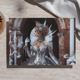 Papel De Seda Rainha de Gelo de Inverno Steampunk Vitoriana Indu