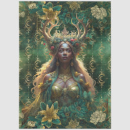 Papel De Seda Rainha do Decoupage da Floresta Esmeralda Fantasia