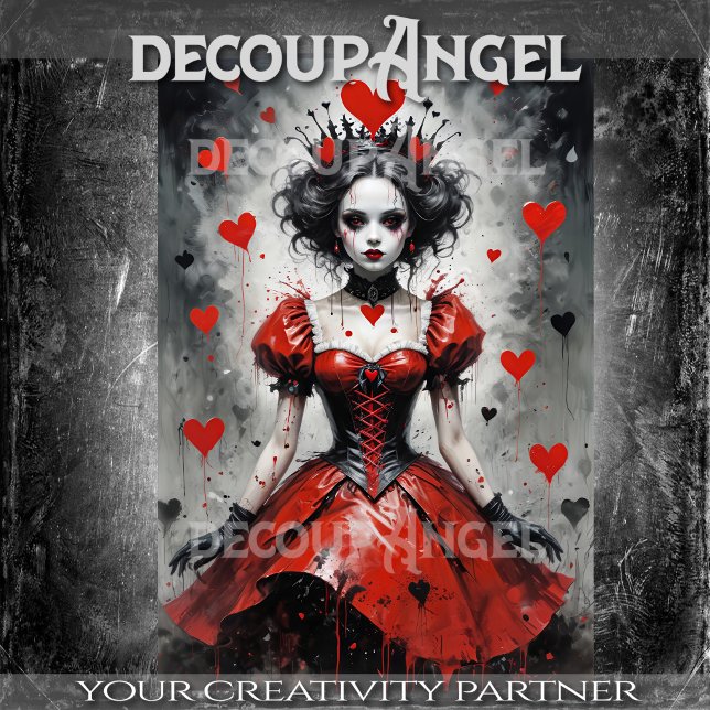 Papel De Seda Rainha dos Corações #2 - Decoupage- (Criador carregado)