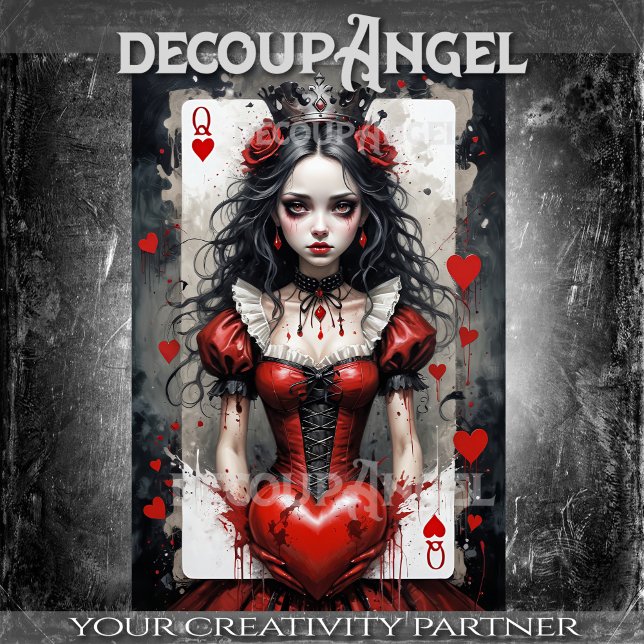 Papel De Seda Rainha dos Corações #3 - Decoupage- (Criador carregado)