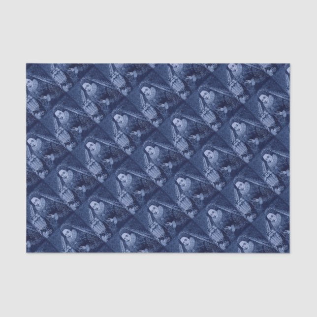 Papel De Seda Rainha Elizabeth I em impressão azul (Frente )