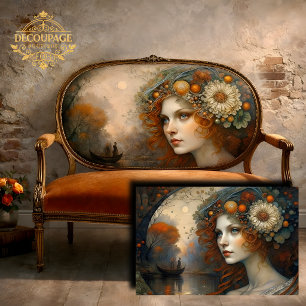 Papel De Seda Rainha Fada do Outono Rio Fantasia Decoupage