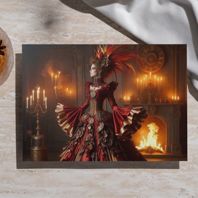 Papel De Seda Rainha Fogo Fênix Steampunk Vitoriana Industrial (Criador carregado)