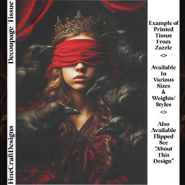 Papel De Seda Rainha Gótica Vendada dos Corvos FC5L Decoupage