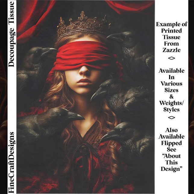 Papel De Seda Rainha Gótica Vendada dos Corvos FC5L Decoupage (Criador carregado)