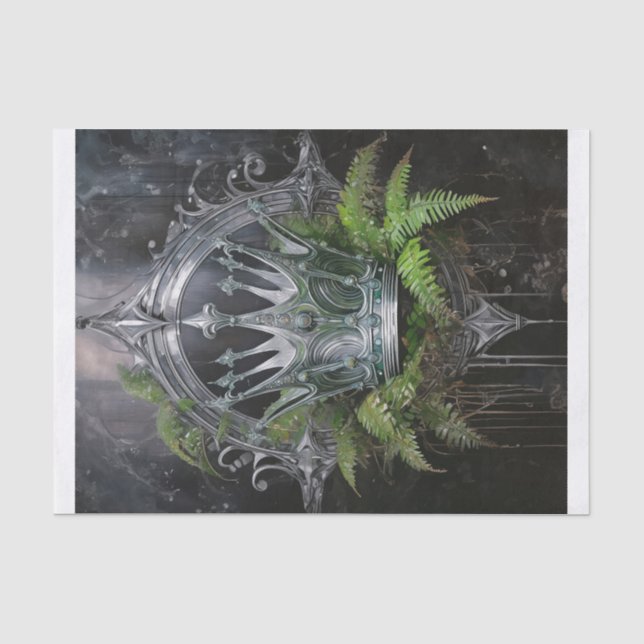 Papel De Seda Rainha Guerreira da Floresta, Coroa de Prata (Frente )