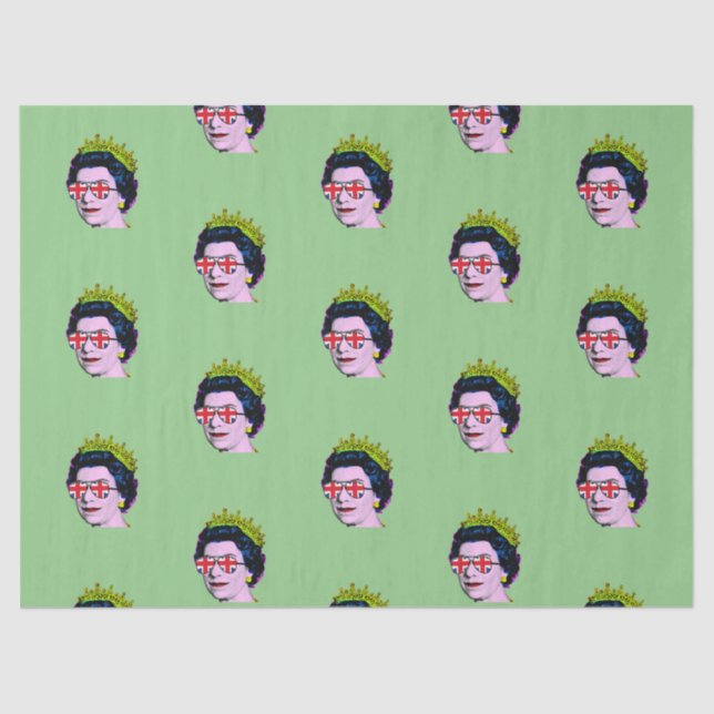 Papel De Seda Rainha Pop de arte moderna em macacos Union Jack T (Frente )