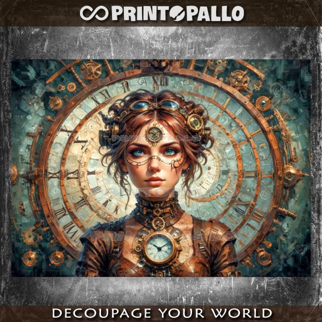 Papel De Seda Rainha Steampunk do Tempo e dos Relógios (Criador carregado)