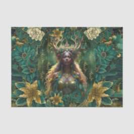 Papel De Seda Rainhas Esmeralda Fantasia da Floresta Decoupage