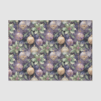 Papel De Seda Raio de Luxo Roxo e Dourado Esplendor de Natal