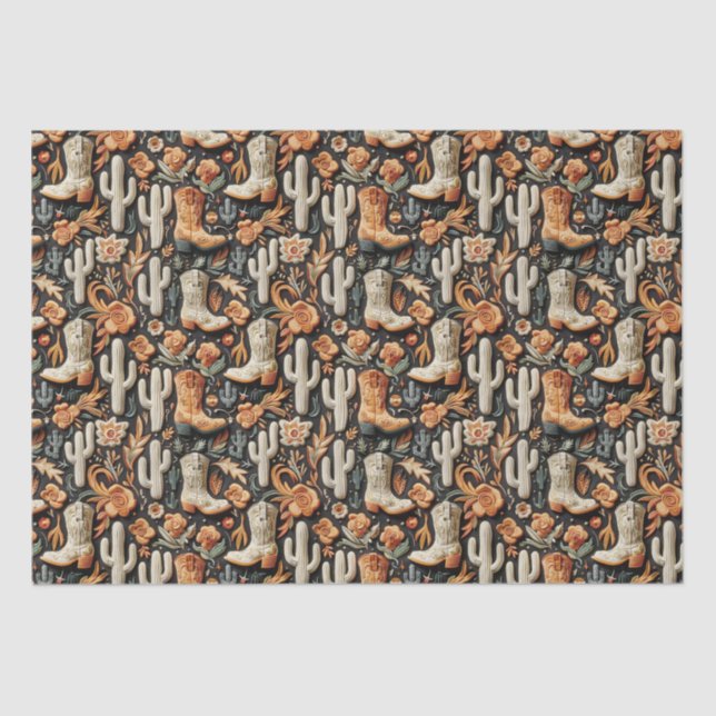 Papel De Seda Raízes E Cactus (Frente )