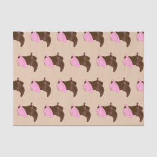 Papel De Seda Raízes Russas de Cowgirl Ocidental e Chapéu Rosa
