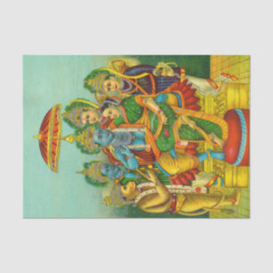 Papel De Seda Ram Panchayatan Embelado por Raja Ravi Varma