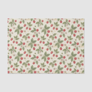 Papel De Seda Ramos de Frutas de Framboesa com Folhas e Flor