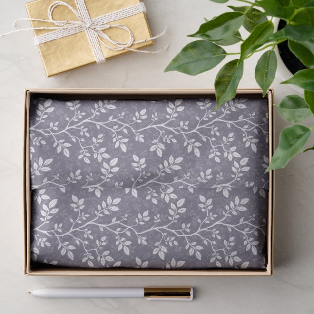Papel De Seda Ramos e Folhas Botânicas de Lavanda Tecido (Presente)