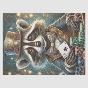 Papel De Seda Randy Rogue, Raccoon Jogando Poker