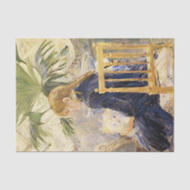 Papel De Seda Rapariga com Cachorro por Berthe Morisot 
