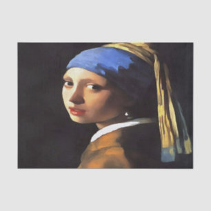 Papel De Seda Rapariga com pérola ouvindo Johannes Vermeer