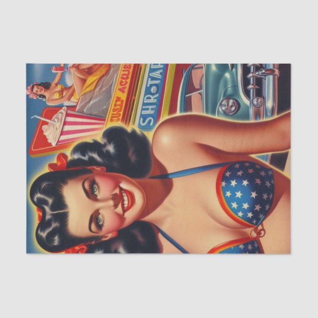 Papel De Seda Rapariga da Antiga Escola dos anos 50 (Frente )