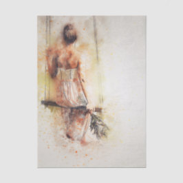 Papel De Seda Rapariga em um Swing