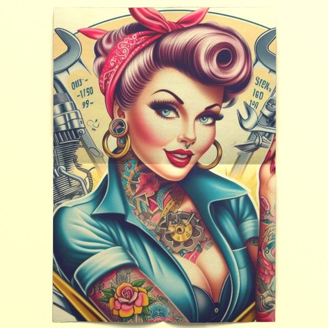 Papel De Seda Rapariga Mecânica Retroativa (Criador carregado)