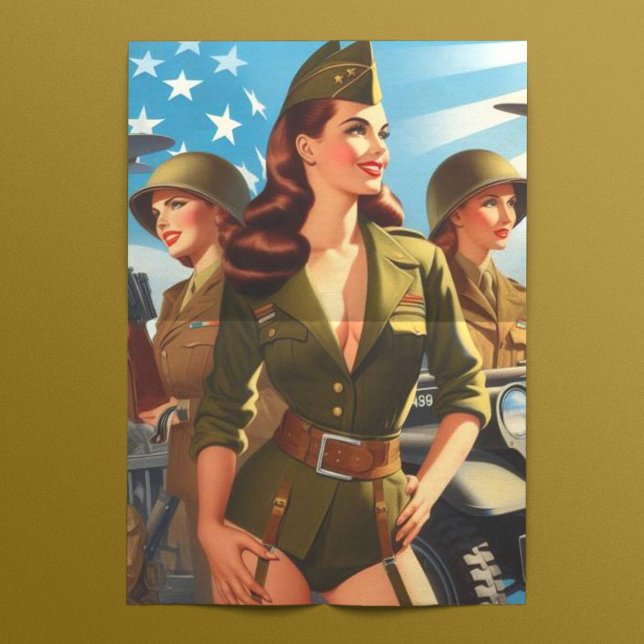 Papel De Seda Rapariga Militar Vintage (Criador carregado)