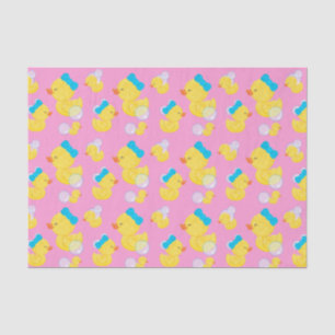 Papel De Seda Rapariga Rosa Watercolor Borracha Ducky