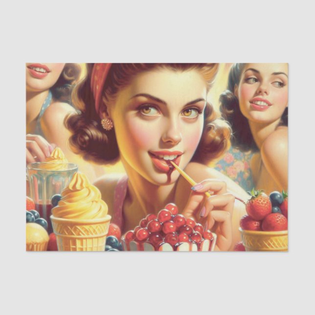 Papel De Seda Raparigas Retro Candy (Frente )